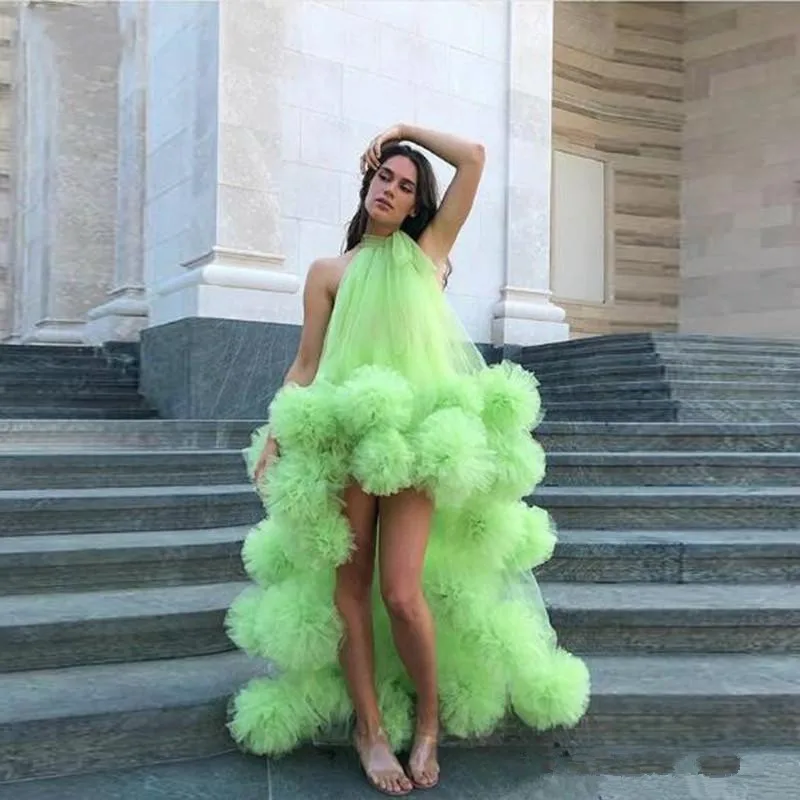 Mint Green Prom Dresses Ball Gown Halter Tulle Ruffles High Low Sexy Long Prom Gown Evening Dresses Robe De Soiree
Mint Green Prom Dresses Ball Gown Halter Tulle Ruffles High Low Sexy Long Prom Gown Evening Dresses Robe De Soiree
