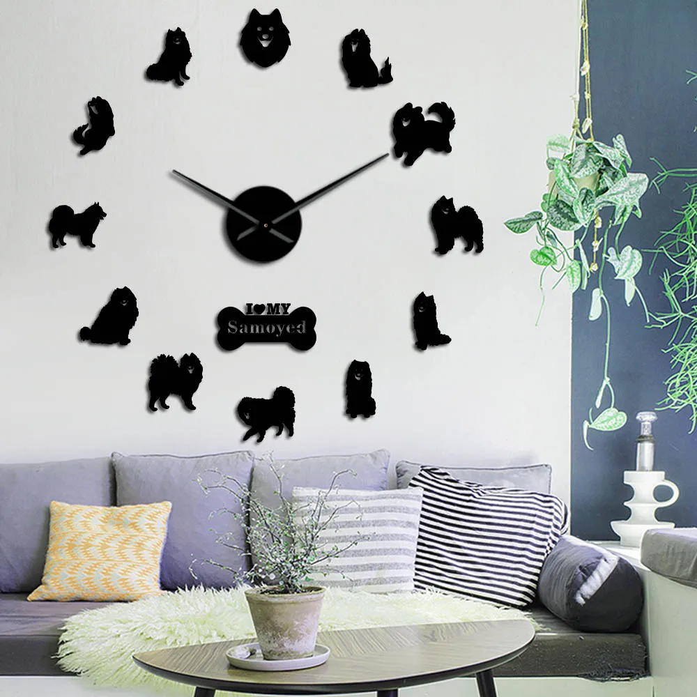 Samoyed Dog DIY Big Wall Clock Frameless Pet Animal Acrylic Mirror Surface Wall Sticker Mute Wall Watch Home Decor Clock
Samoyed Dog DIY Big Wall Clock Frameless Pet Animal Acrylic Mirror Surface Wall Sticker Mute Wall Watch Home Decor Clock