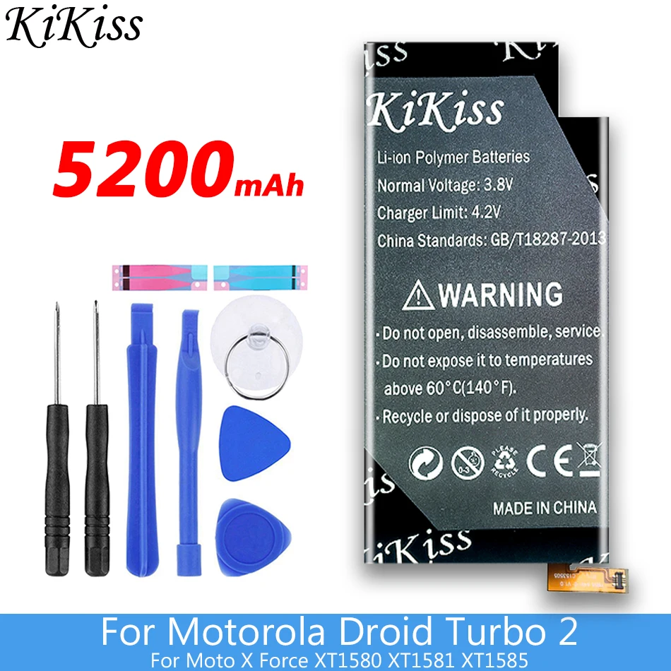 Аккумулятор KiKiss FB55 5200 мАч для телефона Motorola Moto DROID Turbo 2 Turbo2 XT1585 XT1581 XT1580 X Force MotoX