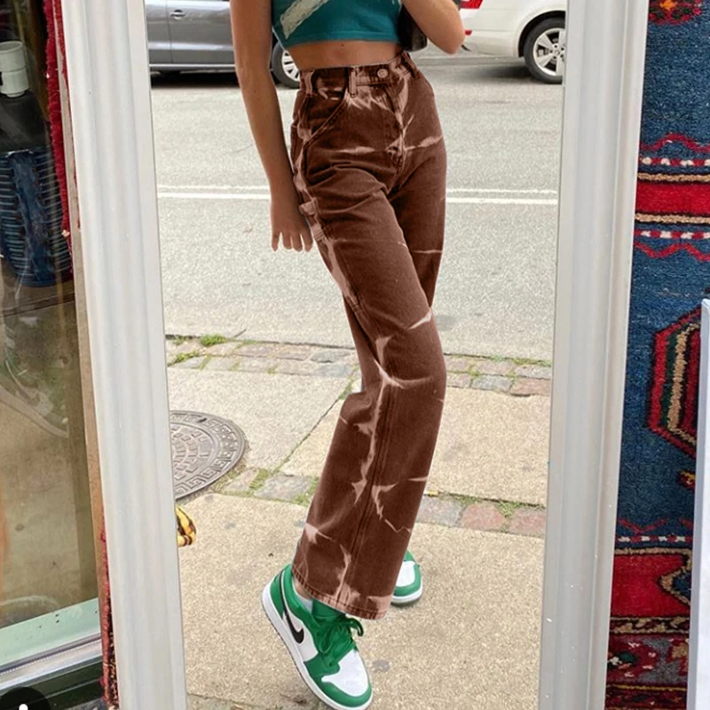 Women Jeans High Waist Aesthetic Straight Pants Harajuku Baggy Tie Dye Print Casual Mom Denim Trouser Streetwear Hip-Hop
Women Jeans High Waist Aesthetic Straight Pants Harajuku Baggy Tie Dye Print Casual Mom Denim Trouser Streetwear Hip-Hop