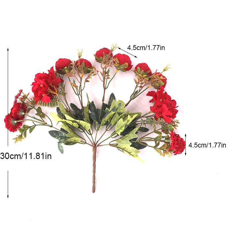 Rose Artificial Flowers High Quality Hydrangea Hybrid Bouquet Silk Fake Flower Autumn Decoration DIY Home Garden Wedding Decor
Rose Artificial Flowers High Quality Hydrangea Hybrid Bouquet Silk Fake Flower Autumn Decoration DIY Home Garden Wedding Decor
