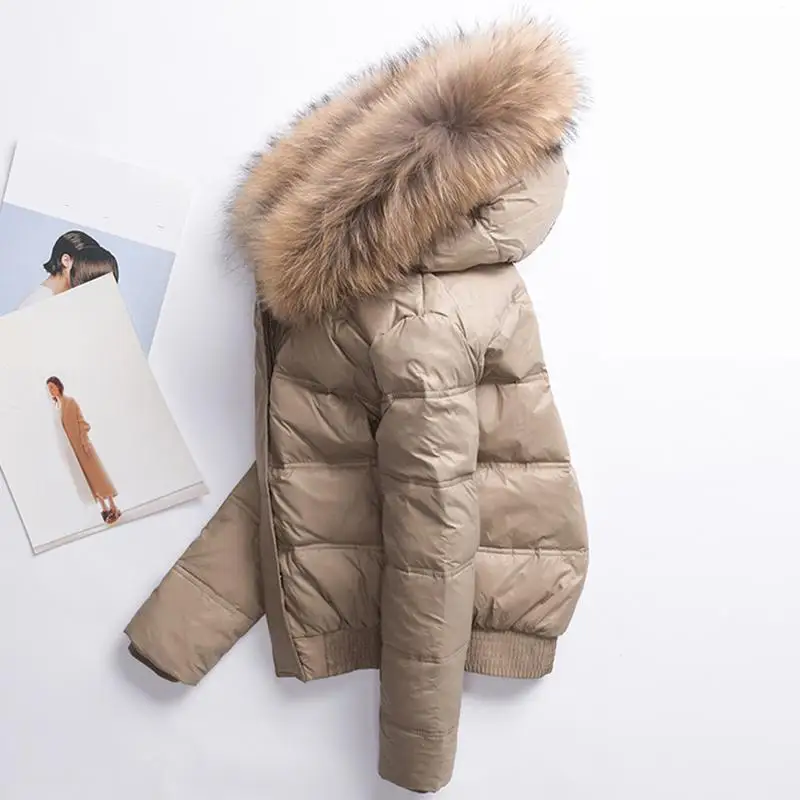 2021 Winter Women Real Raccoon Fur Collar White Duck Down Hooded Jacket Short Coats Female Slim Casual Down Outerwear
2021 Winter Women Real Raccoon Fur Collar White Duck Down Hooded Jacket Short Coats Female Slim Casual Down Outerwear