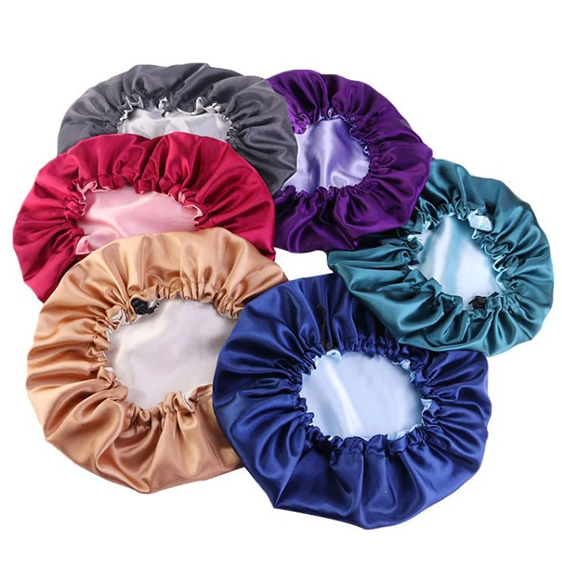Reversible Satin Bonnet Double Layer Adjustable Size Sleep Night Cap Head Cover Bonnet Hat For For Curly Springy Hair Black
Reversible Satin Bonnet Double Layer Adjustable Size Sleep Night Cap Head Cover Bonnet Hat For For Curly Springy Hair Black