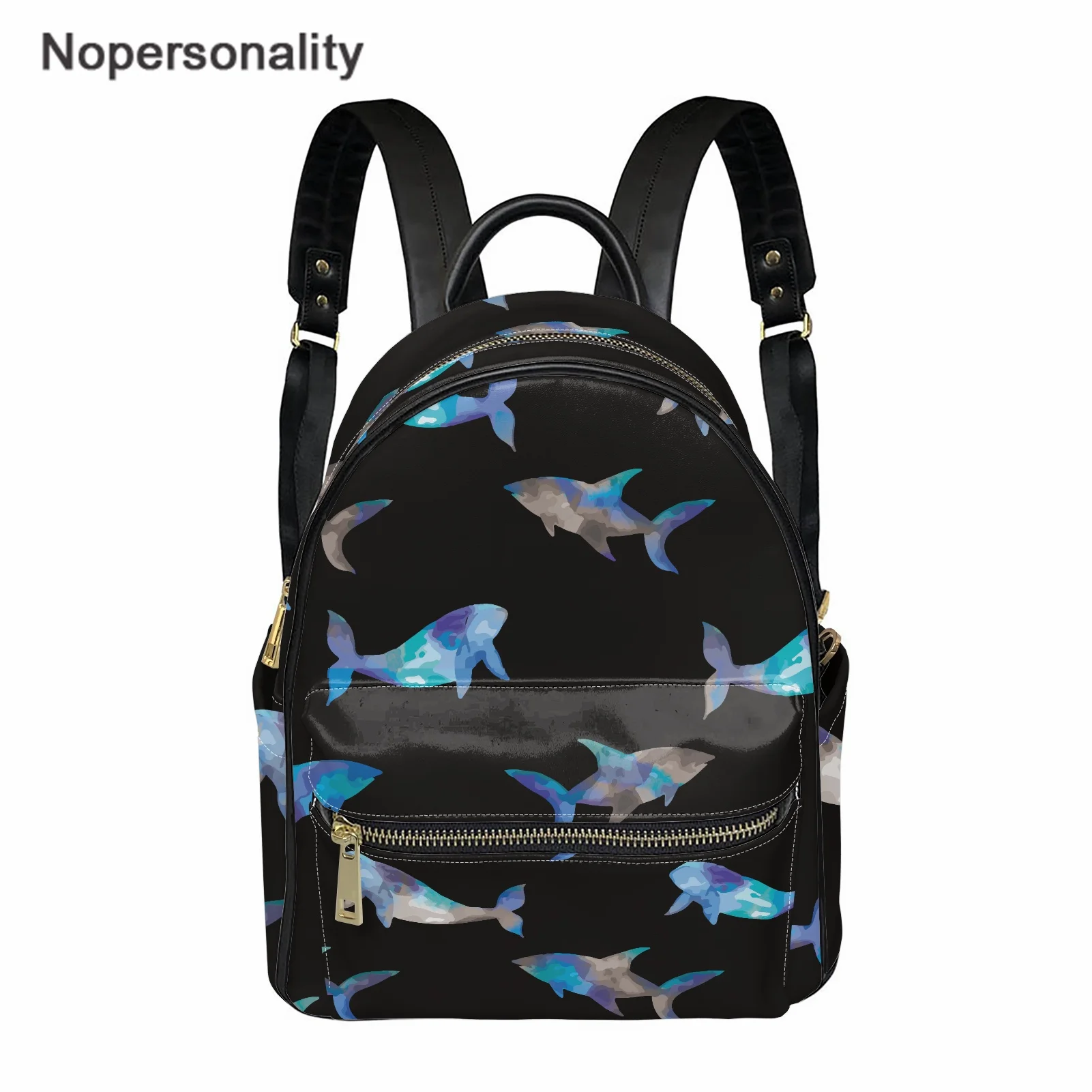 Nopersonality Brand Leather Backpack Cartoon Shark Print Female Waterproof Travel Backbag Large Capacity PU Backpacks for Woman
Nopersonality Brand Leather Backpack Cartoon Shark Print Female Waterproof Travel Backbag Large Capacity PU Backpacks for Woman