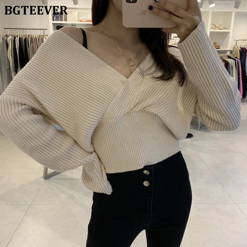 BGTEEVER Stylish V-neck Women Pullovers Sweaters Autumn Winter Fashion Long Sleeve Slim Waist Female Knitted Jumpers 2021
BGTEEVER Stylish V-neck Women Pullovers Sweaters Autumn Winter Fashion Long Sleeve Slim Waist Female Knitted Jumpers 2021