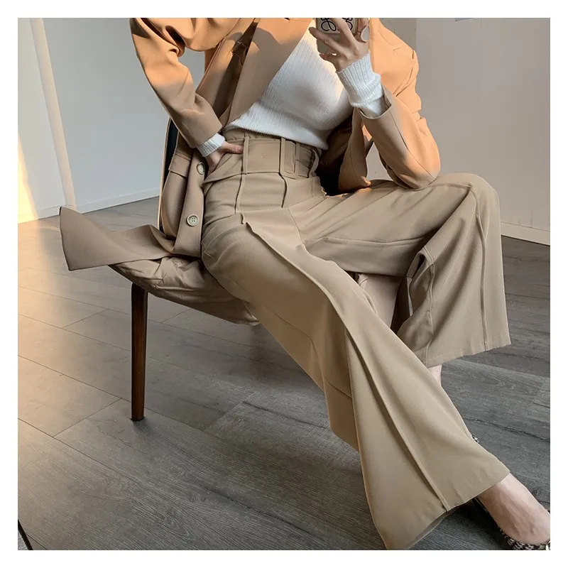 HECATE SA Korean fashionSuit trousers elegant High waist Wide leg pants with belt femenino garnitur damski femme pantalo spring
HECATE SA Korean fashionSuit trousers elegant High waist Wide leg pants with belt femenino garnitur damski femme pantalo spring