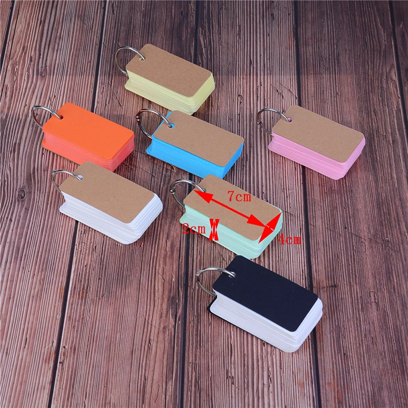 Mini Empty Page Blank Kraft Paper 100 Pages Notepad Word Study Card Portable Memo Pad Loose Leaf Notes DIY Notepad