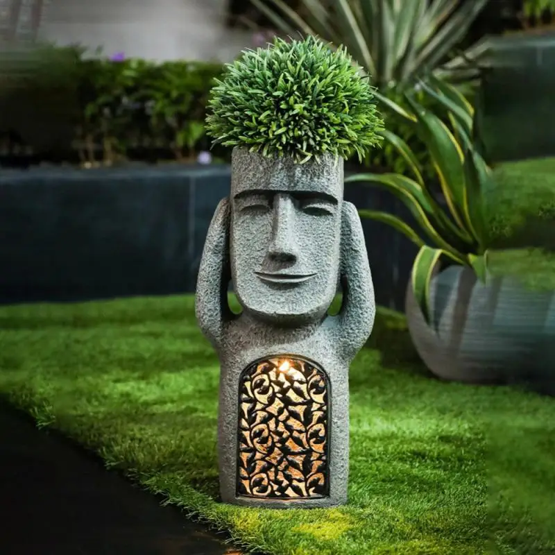 Easter Island Stone Statue With Led Resin Ornament Flower Pot Desktop Decoration Sculpture Planter Home Garden Decor Flowerpot
Easter Island Stone Statue With Led Resin Ornament Flower Pot Desktop Decoration Sculpture Planter Home Garden Decor Flowerpot