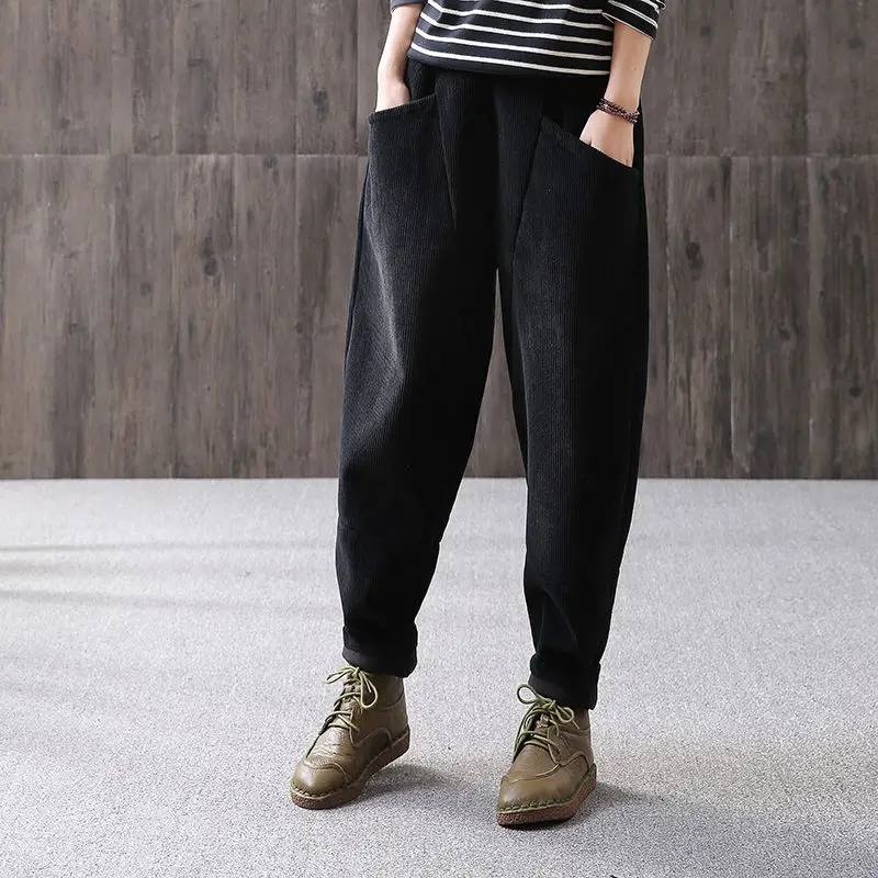 Plush autumn winter Harem Pants for slim striped loose casual pants, small foot pants
Plush autumn winter Harem Pants for slim striped loose casual pants, small foot pants