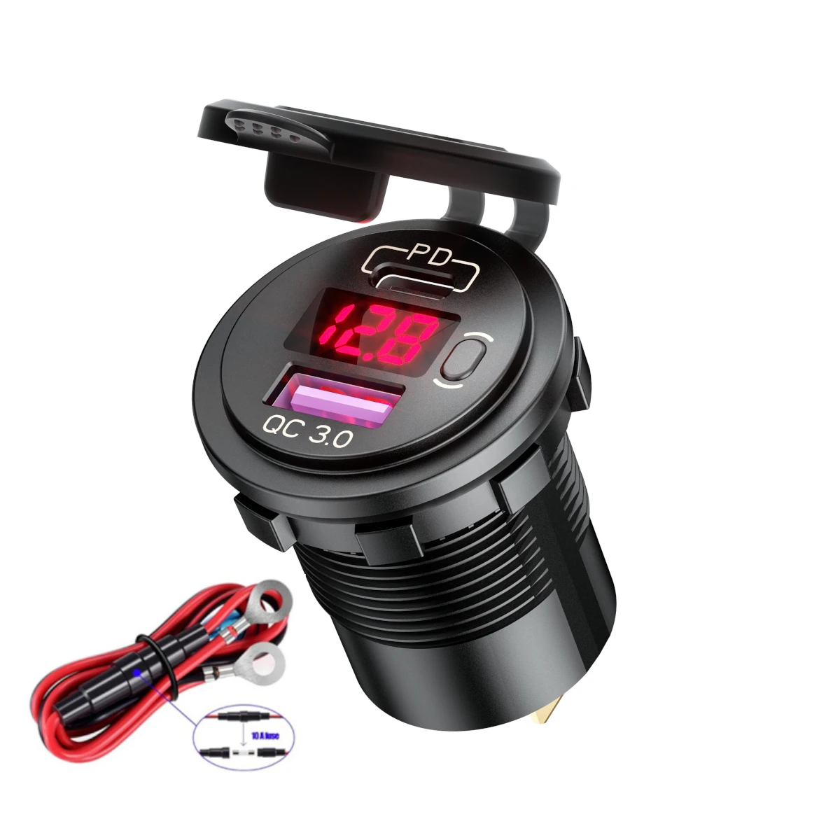 PD Type-C QC3.0 USB Автомобильное зарядное устройство с переключателем Вольтметр Розетка Быстрая зарядка для 12 В 24 В Мотоцикл RV Лодка ATV
PD Type-C QC3.0 USB Автомобильное зарядное устройство с переключателем Вольтметр Розетка Быстрая зарядка для 12 В 24 В Мотоцикл RV Лодка ATV