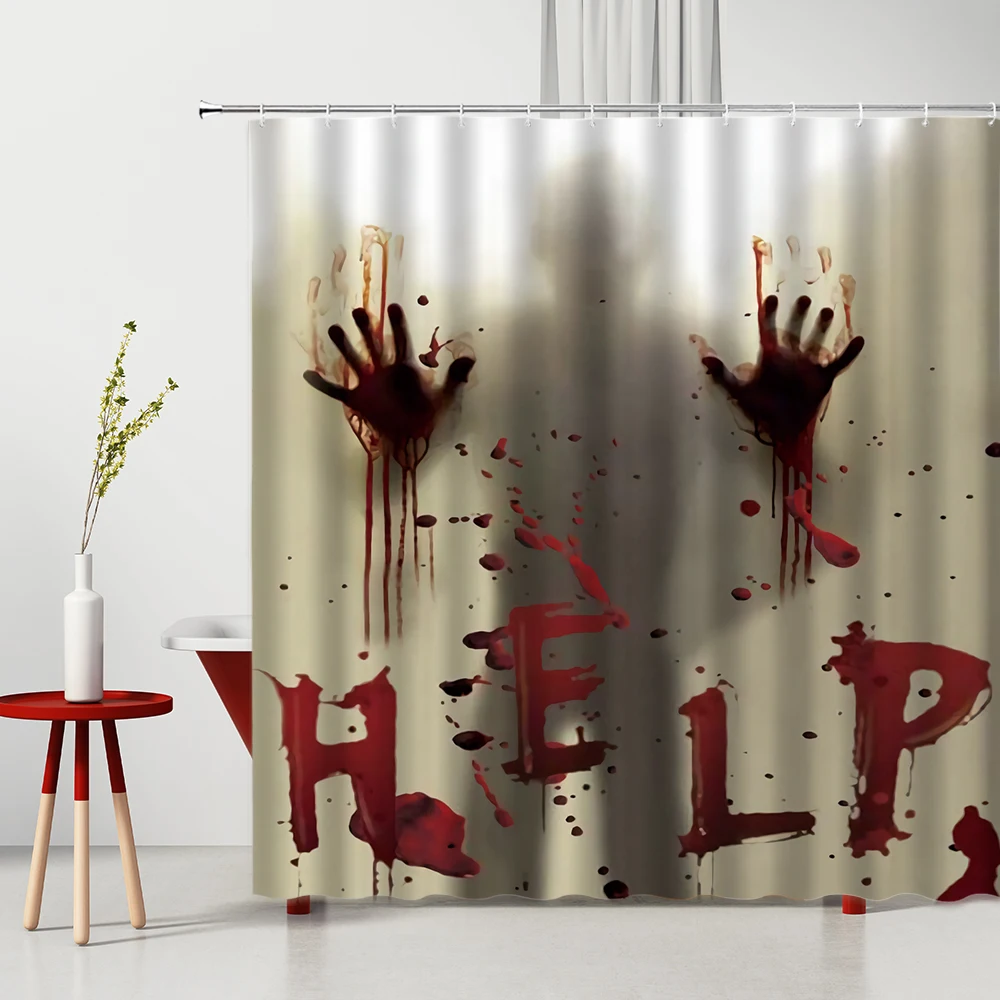 Horror Blood Handprint Shower Curtain Bathroom Curtain Set Anti-Mold Bathroom Curtains Bathroom Decoration Bathroom Decoration
Horror Blood Handprint Shower Curtain Bathroom Curtain Set Anti-Mold Bathroom Curtains Bathroom Decoration Bathroom Decoration
