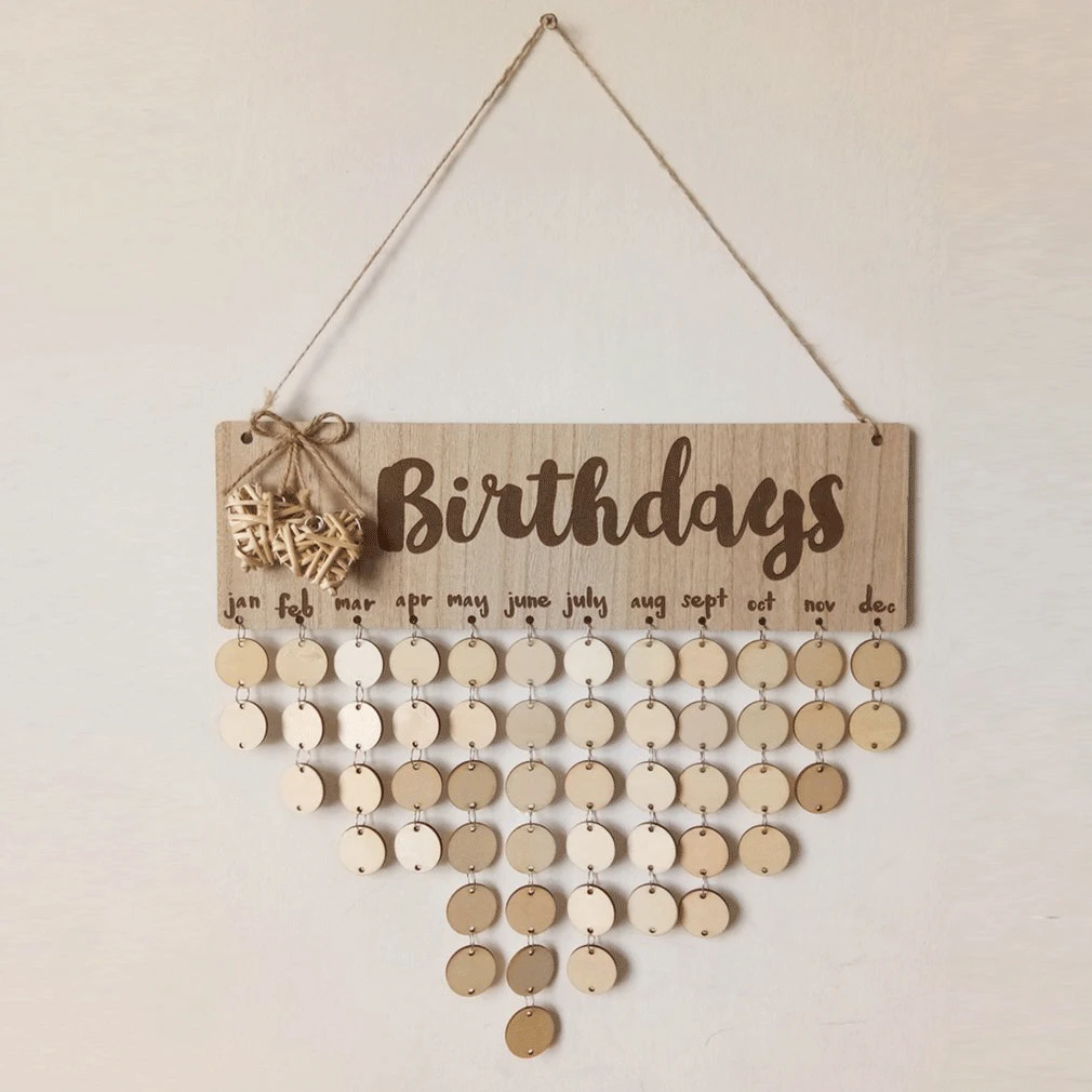 Chritsmas Birthday Special Days Reminder Board Home Hanging Decor Wooden Calendar Board Hanging Ornament New Year Decoration
Chritsmas Birthday Special Days Reminder Board Home Hanging Decor Wooden Calendar Board Hanging Ornament New Year Decoration