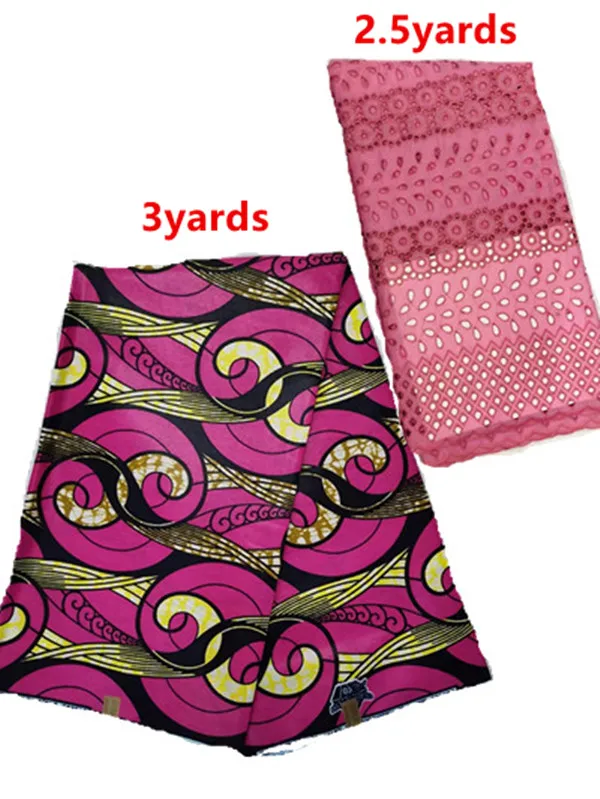 3+2.5yards good quality wax cotton fabric with eyelet swiss voile cotton lace fabric for women party dress
3+2.5yards good quality wax cotton fabric with eyelet swiss voile cotton lace fabric for women party dress