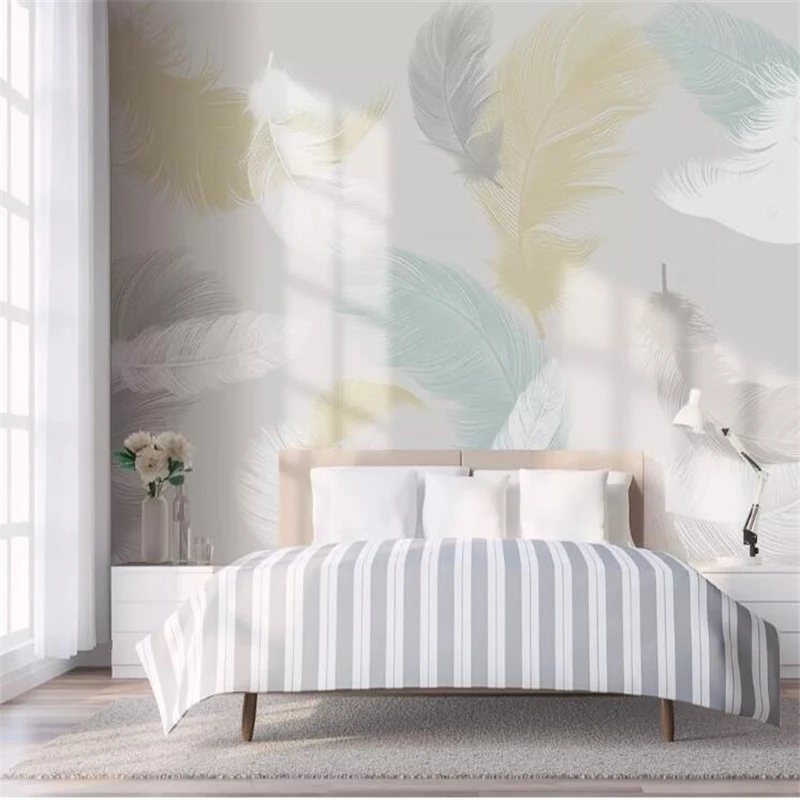 mural Custom Wallpaper Original Nordic Simple Small Fresh Colored Feather Bedroom Wall papel pintado de pared papel parede
mural Custom Wallpaper Original Nordic Simple Small Fresh Colored Feather Bedroom Wall papel pintado de pared papel parede
