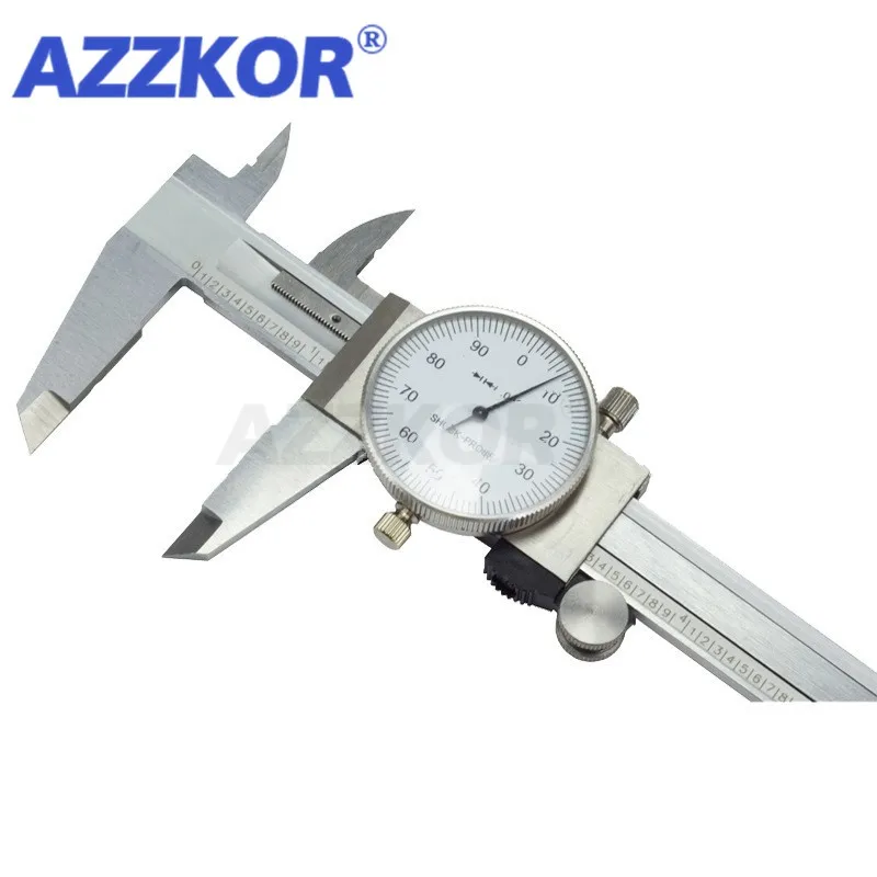 AZZKOR Dial Calipers Stainless Steel Caliper with Watch High Precision Industry Two-way Anti-shock Caliper Measuring Tool 0-150
AZZKOR Dial Calipers Stainless Steel Caliper with Watch High Precision Industry Two-way Anti-shock Caliper Measuring Tool 0-150