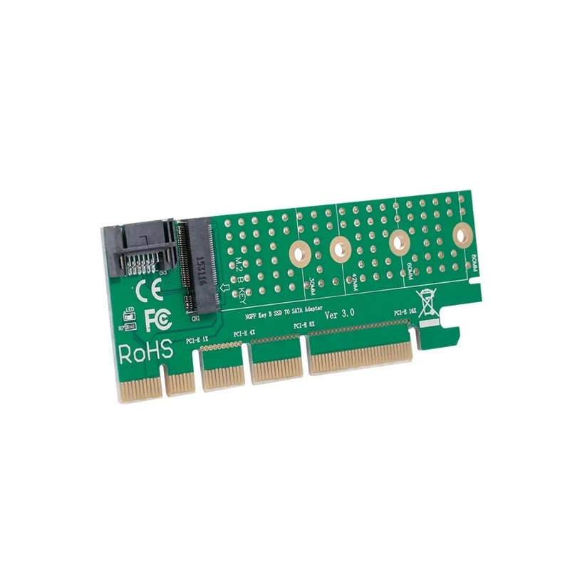 NGFF M.2 B Key SATA-Bus SSD to SATA3 Adapter Converter Card PCI Express Slot with Heatsink SATA Cable Supports 2230 2242 2260 22
NGFF M.2 B Key SATA-Bus SSD to SATA3 Adapter Converter Card PCI Express Slot with Heatsink SATA Cable Supports 2230 2242 2260 22