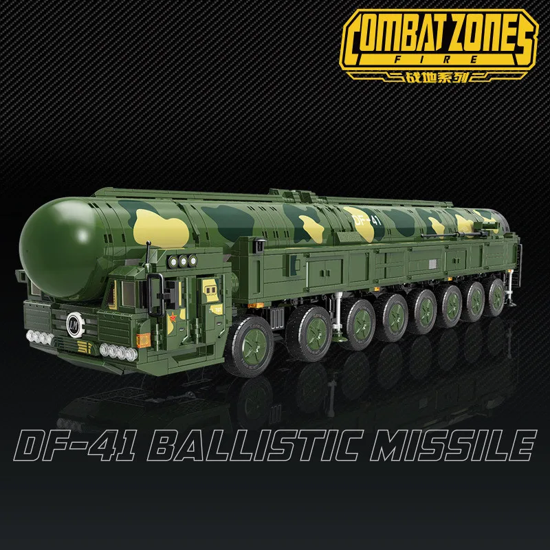 1868Pcs Combat Zones DF-41 Intercontinental Ballistic Missile Model Bricks Building Blocks Sets Educational Toys for Children
1868Pcs Combat Zones DF-41 Intercontinental Ballistic Missile Model Bricks Building Blocks Sets Educational Toys for Children