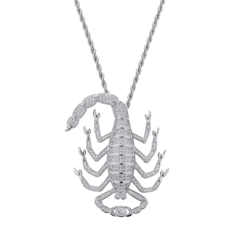 Hip Hop Big Scorpion Pendant Pave Cubic Zircon Rapper Jewelry For Men 24" Iced Out Stainless Steel Rope Chain Gift Drop Shipping
Hip Hop Big Scorpion Pendant Pave Cubic Zircon Rapper Jewelry For Men 24" Iced Out Stainless Steel Rope Chain Gift Drop Shipping