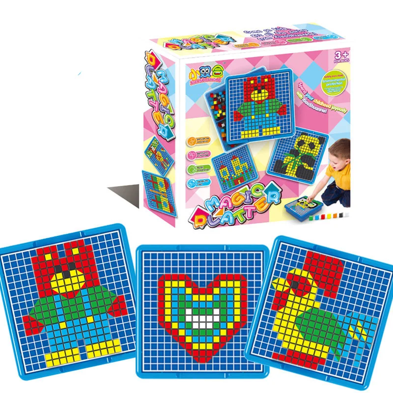 New DIY Magic platter Mushroom Nails Jigsaw Puzzle Game Creative Mosaic Pegboard Educational Toys basket Pegboard sets baby toy
New DIY Magic platter Mushroom Nails Jigsaw Puzzle Game Creative Mosaic Pegboard Educational Toys basket Pegboard sets baby toy
