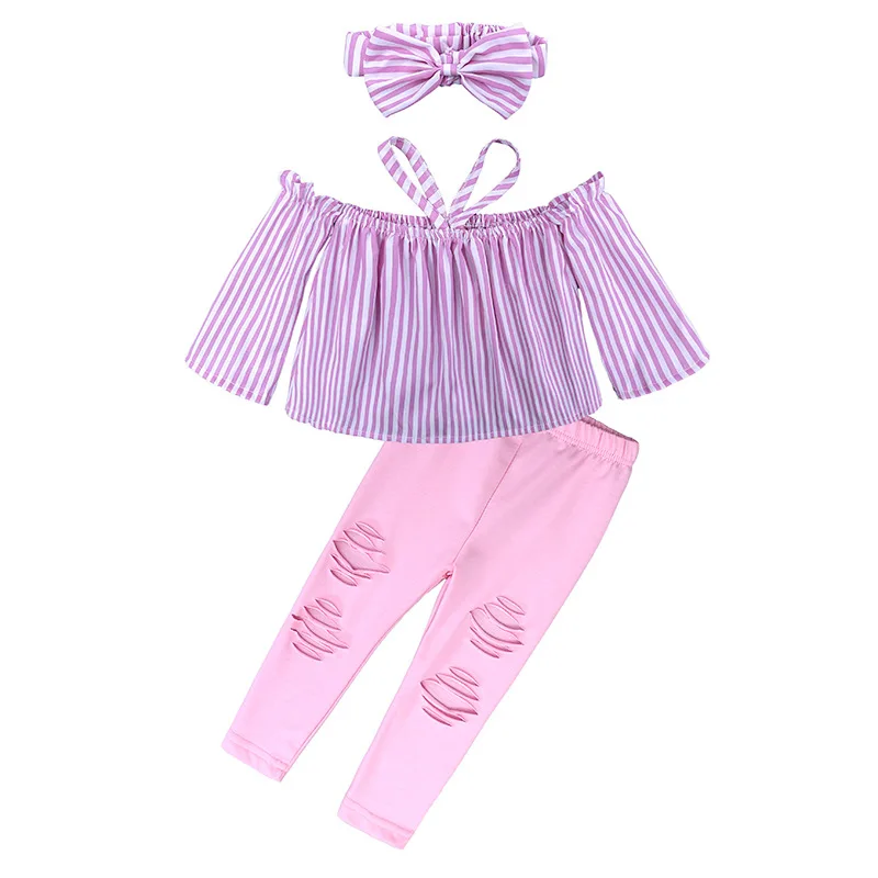 2020 Baby Girls Clothing Set Summer Casual Kids Girl Long Sleeve Off Shoulder Top+Long Pants+Headbands 3PCS Outfits Toddler
2020 Baby Girls Clothing Set Summer Casual Kids Girl Long Sleeve Off Shoulder Top+Long Pants+Headbands 3PCS Outfits Toddler