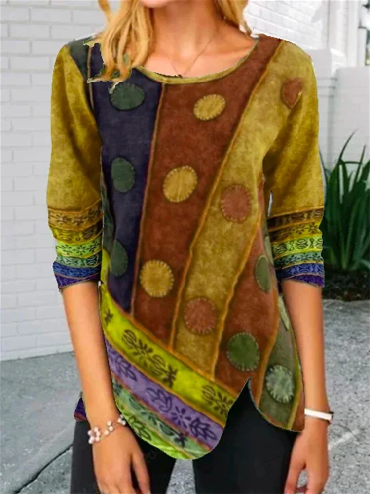 SNAKE YX Women's Clothing Spring and Autumn New Fashion Women's Vintage Printed Long Sleeve Round Neck Irregular Thin T-shirt
SNAKE YX Women's Clothing Spring and Autumn New Fashion Women's Vintage Printed Long Sleeve Round Neck Irregular Thin T-shirt