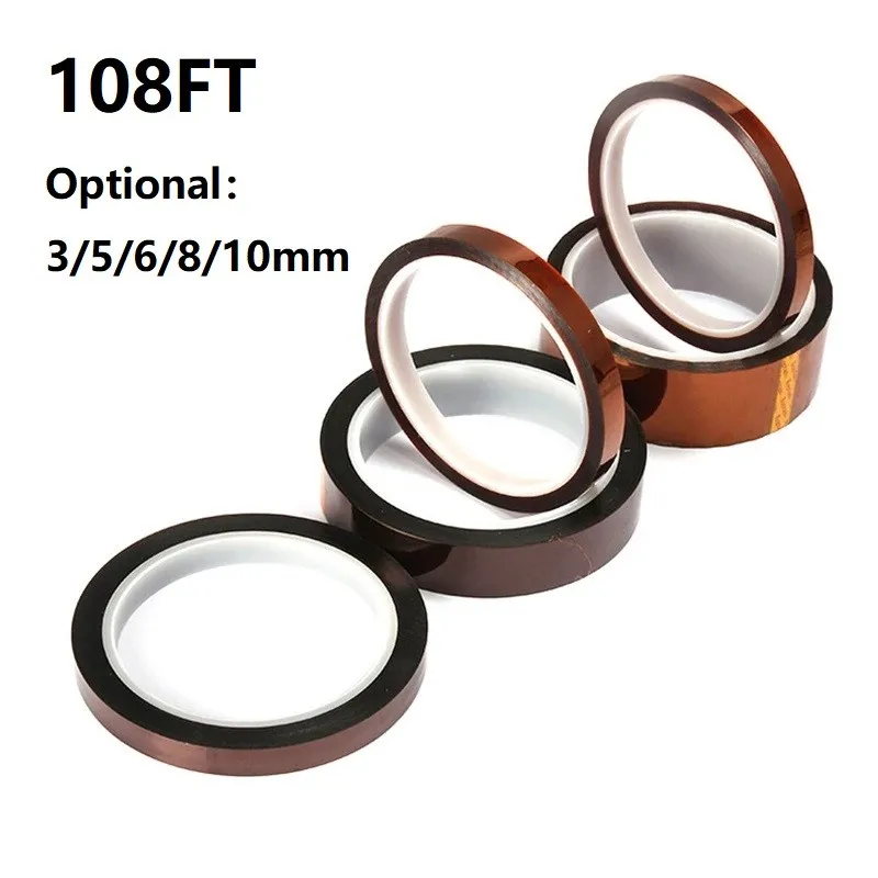 Hot!108FT High Temperature Heat Resistant Polyimide Tape Insulating Tape 3-10mm 3D Printing Board Protection Wholesale
Hot!108FT High Temperature Heat Resistant Polyimide Tape Insulating Tape 3-10mm 3D Printing Board Protection Wholesale