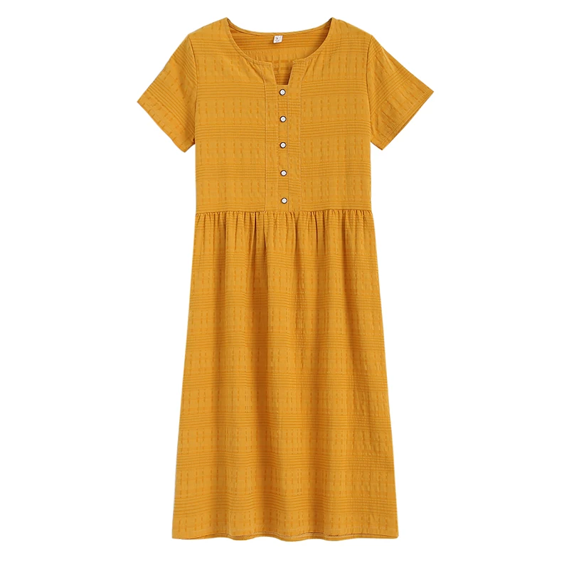 COIGARSAM Fashion Cotton Linen Women dress New Summer Short Sleeve Loose Dresses Yellow Dark Green 268
COIGARSAM Fashion Cotton Linen Women dress New Summer Short Sleeve Loose Dresses Yellow Dark Green 268