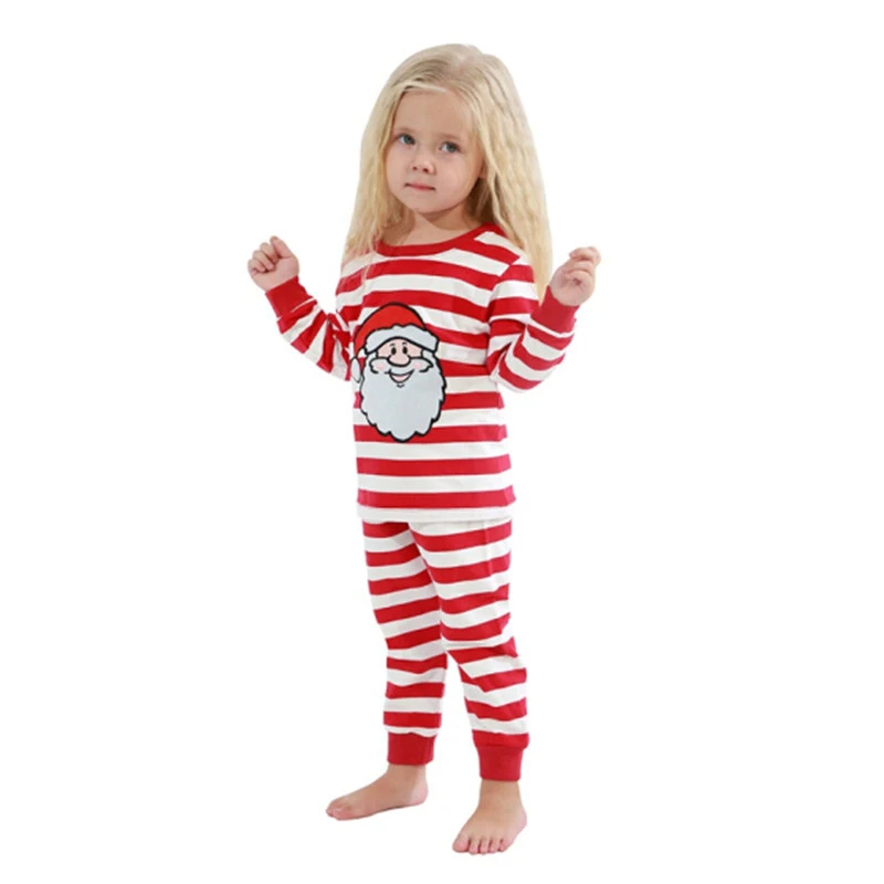 Family Matching Clothes Christmas Pajamas Sets Santa Stripes Printing Long Sleeve Top + Elastic Waist Pants Set Dad Mom Kid
Family Matching Clothes Christmas Pajamas Sets Santa Stripes Printing Long Sleeve Top + Elastic Waist Pants Set Dad Mom Kid