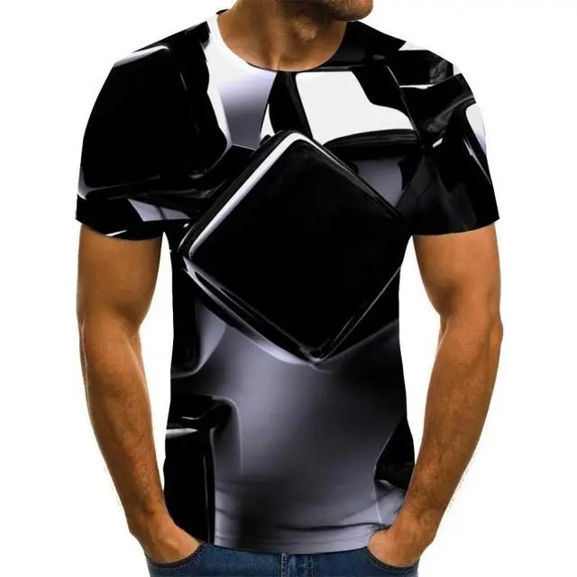2020 new three-dimensional rotating men's T-shirt summer fashion short-sleeved 3D round neck tops square three-dimensional shirt
2020 new three-dimensional rotating men's T-shirt summer fashion short-sleeved 3D round neck tops square three-dimensional shirt