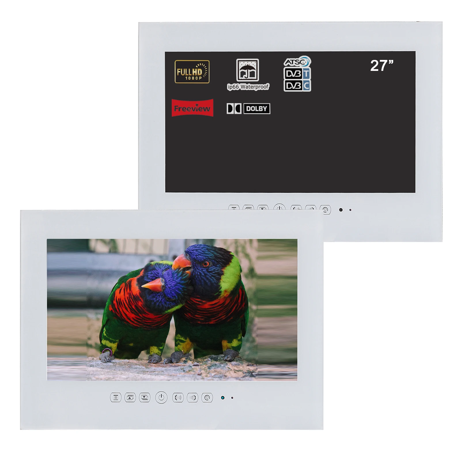 Souria 27 inches LED TV IP66 Waterproof White Color Wall Mounted Flat Screen SPA Salon Television
Souria 27 inches LED TV IP66 Waterproof White Color Wall Mounted Flat Screen SPA Salon Television