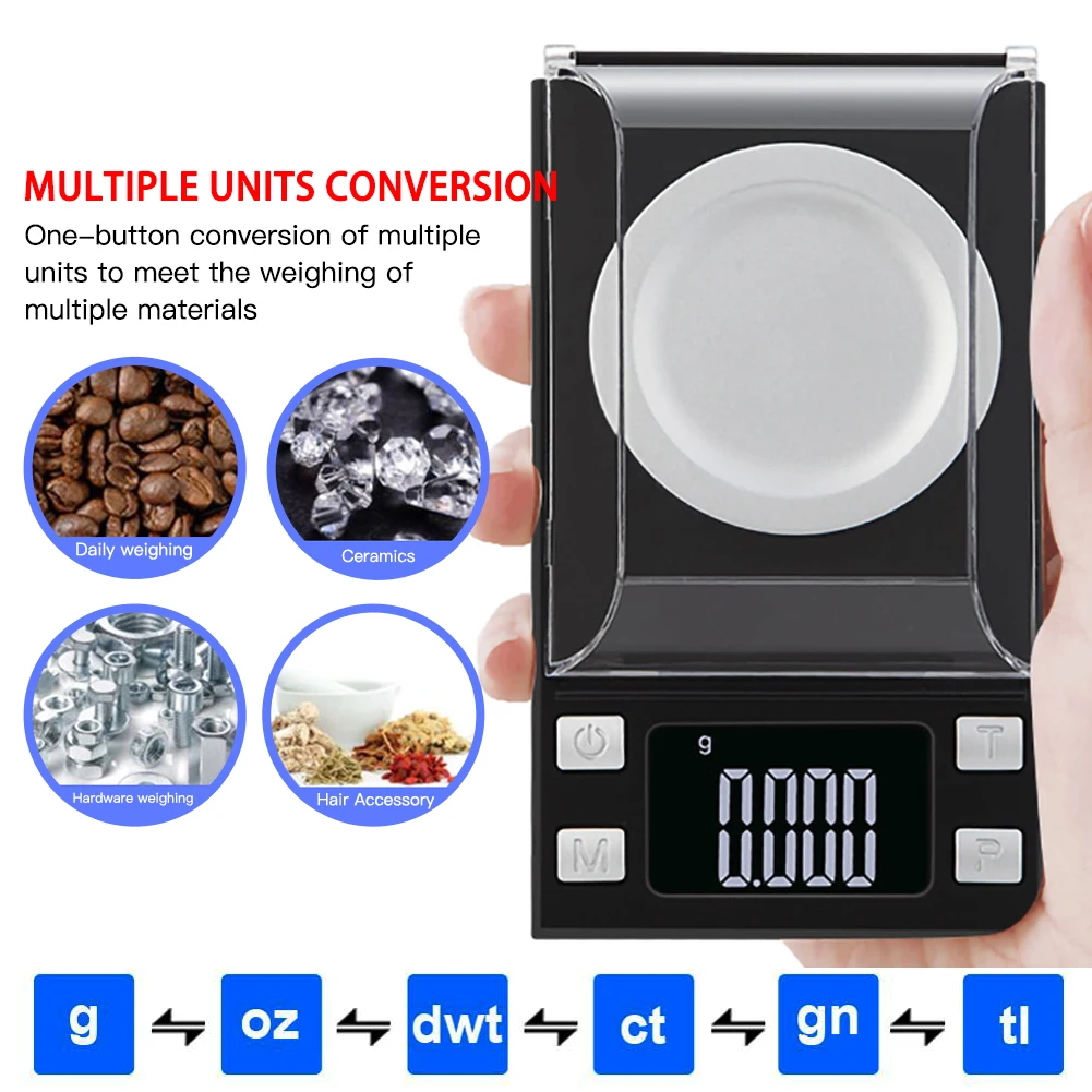 Precision pocket jewelry scale 0.001g mini electronic scale high precision gold carat balance milligram scale
Precision pocket jewelry scale 0.001g mini electronic scale high precision gold carat balance milligram scale