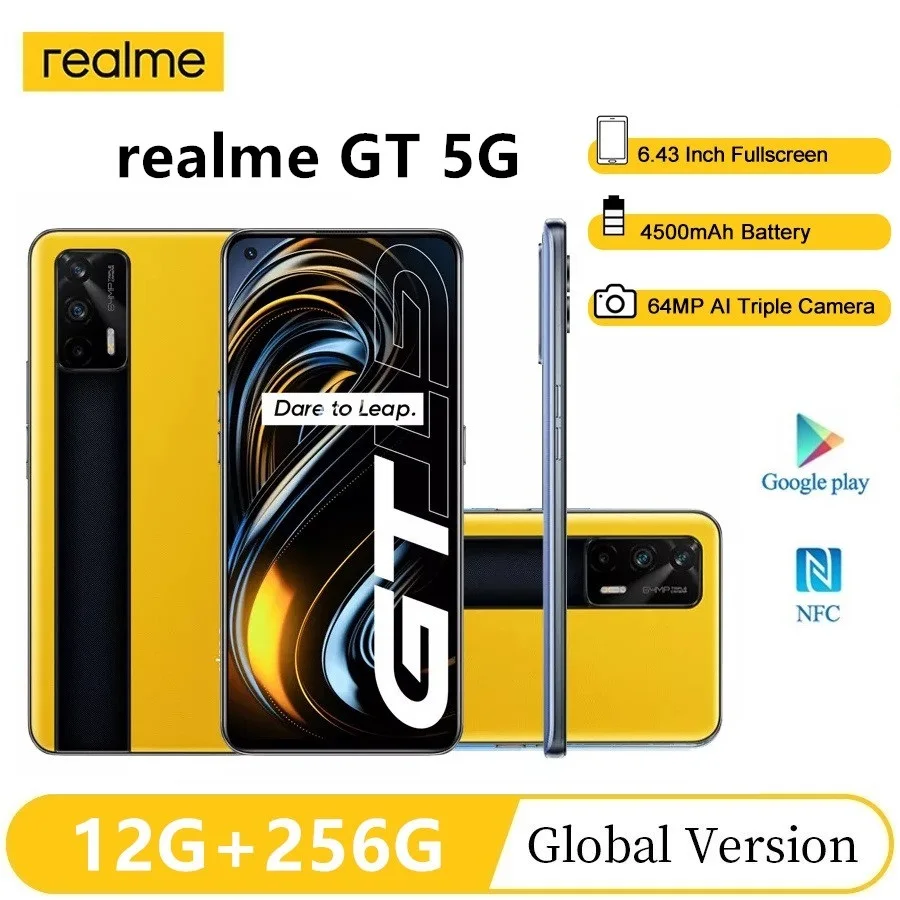 

Смартфон глобальная версия realme GT, 6,43 дюйма, FHD + AMOLED, Snapdragon 888, 64 мп, тройная камера, 4500 мАч, 65 Вт, быстрая зарядка, NFC
