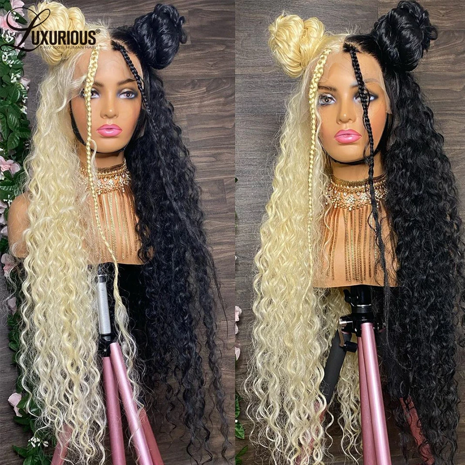 Cosplay Wig Half Blonde Half Black Lace Frontal Human Hair Wigs For Women Blonde 613 Lace Frontal Wig HD Transparent Lace Wigs
Cosplay Wig Half Blonde Half Black Lace Frontal Human Hair Wigs For Women Blonde 613 Lace Frontal Wig HD Transparent Lace Wigs
