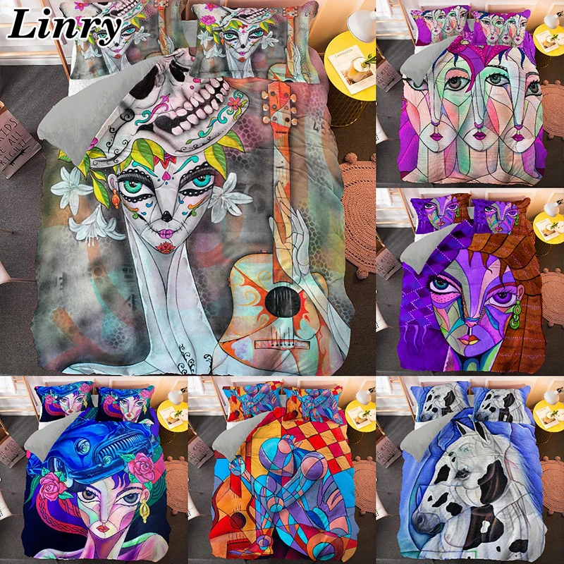 Home Textile Creative Artistic Portrait Bedding Set Personality Colorful Duvet Cover Pillowcase Adult King Queen Full Bedclothes
Home Textile Creative Artistic Portrait Bedding Set Personality Colorful Duvet Cover Pillowcase Adult King Queen Full Bedclothes