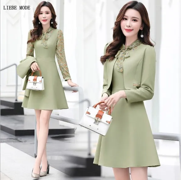 Ladies Casual Short Dress Suits Sweet Jacket and Dress 2 Piece Set Outfit Office Wear Women Dress with Blazer Pink Yellow Green
Ladies Casual Short Dress Suits Sweet Jacket and Dress 2 Piece Set Outfit Office Wear Women Dress with Blazer Pink Yellow Green