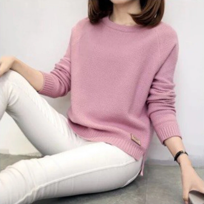 Femme Pullover FemaleWomen Solid Sweaters Pullovers Autumn Winter Casual Knitted Sweater Long Sleeve Pull
Femme Pullover FemaleWomen Solid Sweaters Pullovers Autumn Winter Casual Knitted Sweater Long Sleeve Pull