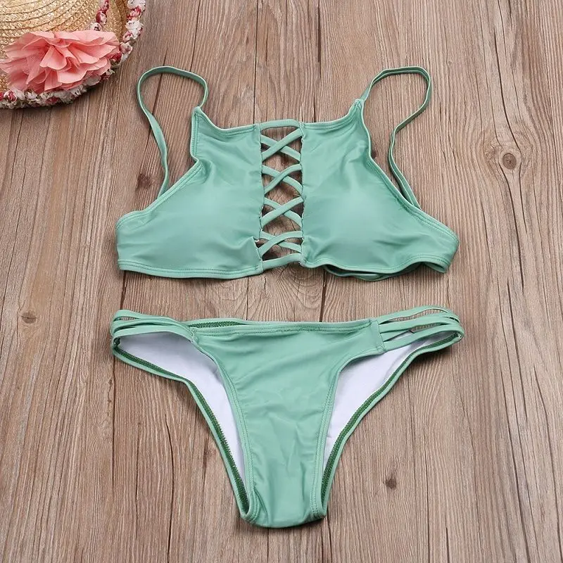 Push-up Padded Solid Color Bandage Bikini Set Summer Women Swimwear Swimsuit Bathing Suit
Push-up Padded Solid Color Bandage Bikini Set Summer Women Swimwear Swimsuit Bathing Suit