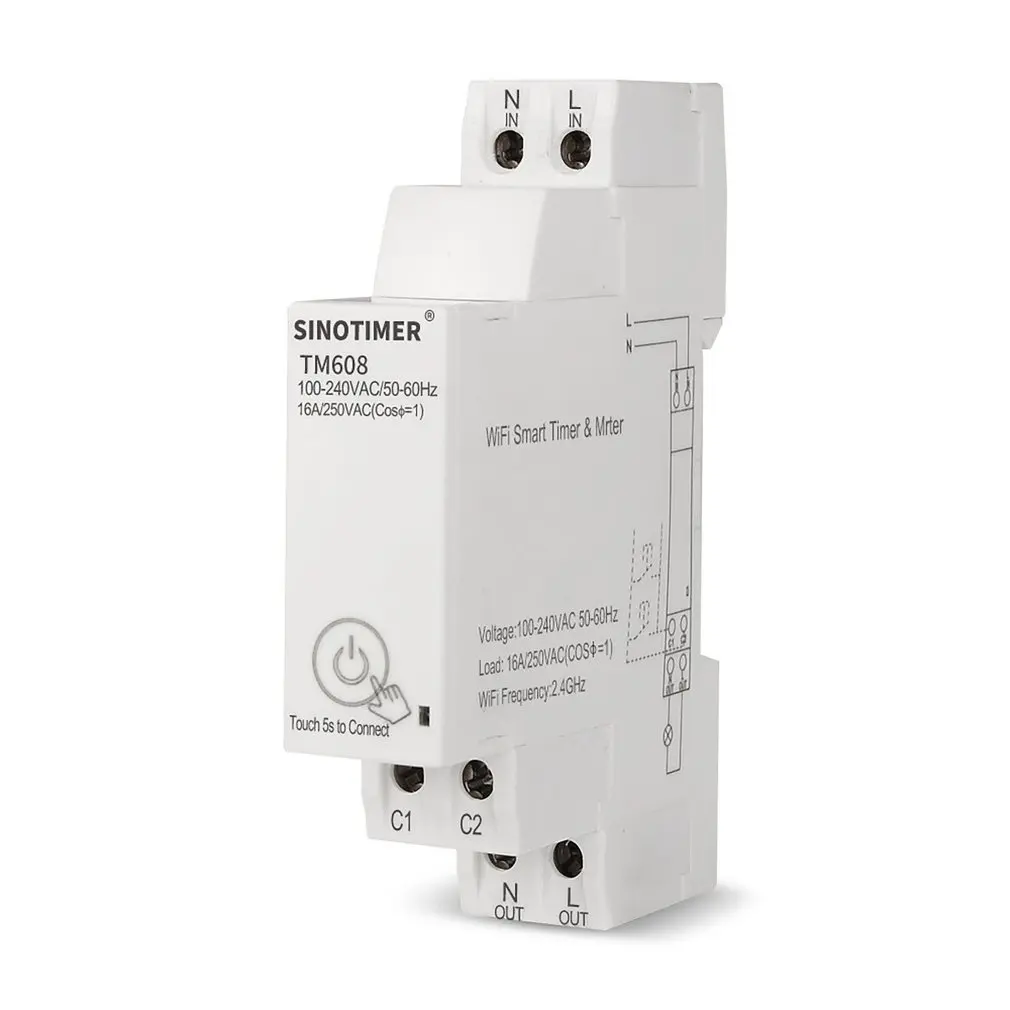18mm Single Phase Digital Timer Switch Remote WiFi Smart Light Control Switch Programmer With Energy Monitoring 100-240V 16A
18mm Single Phase Digital Timer Switch Remote WiFi Smart Light Control Switch Programmer With Energy Monitoring 100-240V 16A