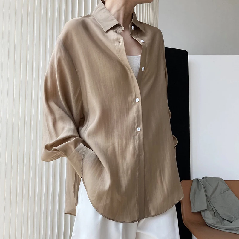 SHENGPALAE Minimalist Green Blouse Women's Summer 2021 New Laple Loose Single Breasted Thin Long Sleeve Bangage Sunnscreen Shirt
SHENGPALAE Minimalist Green Blouse Women's Summer 2021 New Laple Loose Single Breasted Thin Long Sleeve Bangage Sunnscreen Shirt