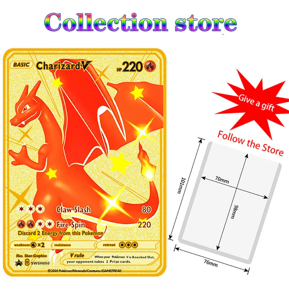 Pokemon French/japanese Metal Collection Cards V VMAX GX Card Pikachu Mcharizard Card Kids Game transaction Collection Gift 
Pokemon French/japanese Metal Collection Cards V VMAX GX Card Pikachu Mcharizard Card Kids Game transaction Collection Gift