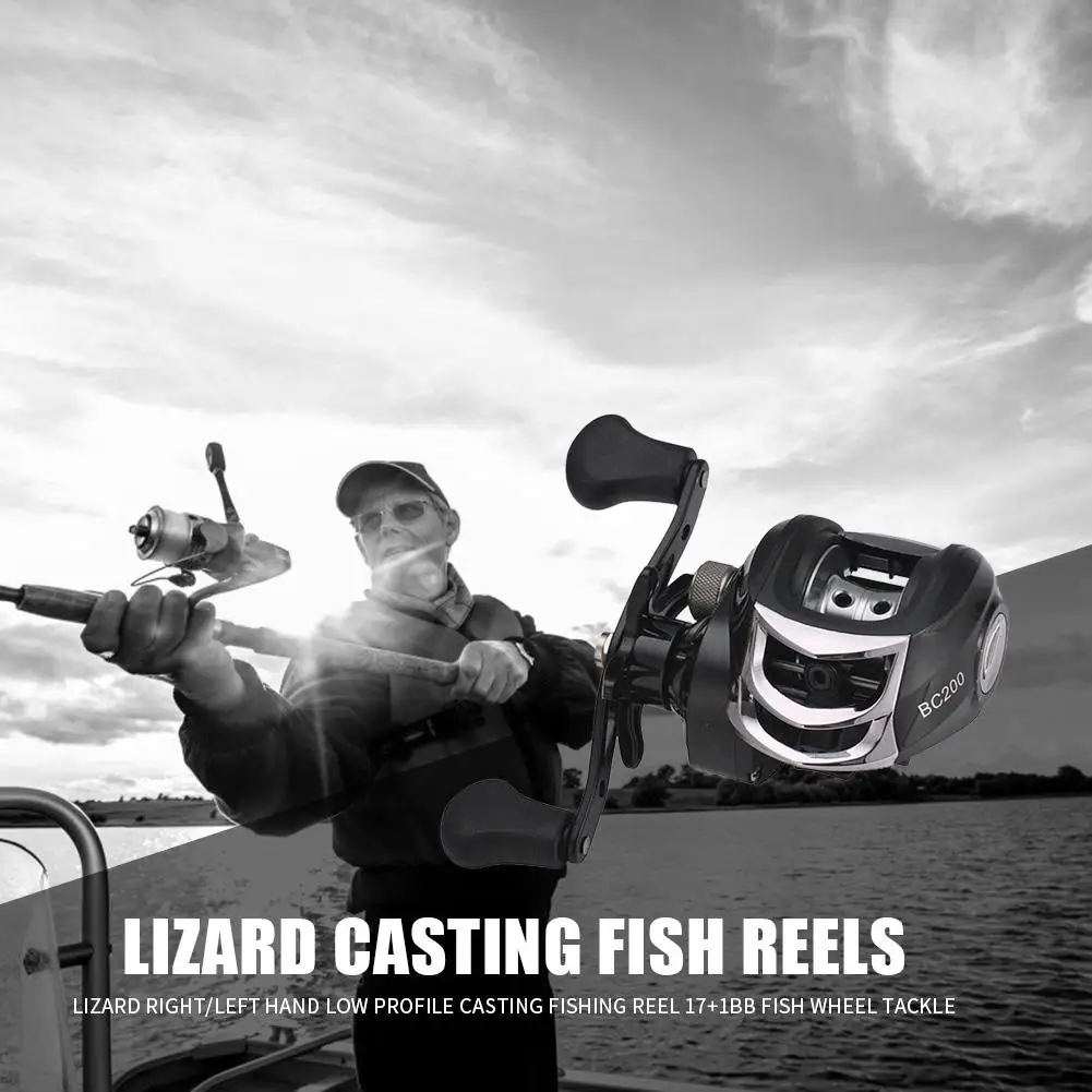 Hot Sale Fishing Reels Solid Color Lizard Low Profile Baitcasting Fishing Reel 17+1BB Right/Left Hand Fish Reels for Hiking
Hot Sale Fishing Reels Solid Color Lizard Low Profile Baitcasting Fishing Reel 17+1BB Right/Left Hand Fish Reels for Hiking