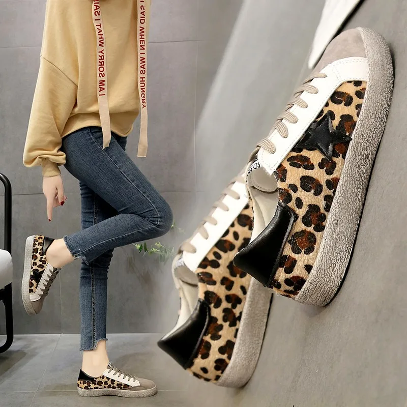 Женские кроссовки с леопардовым принтом, Нескользящие, повседневная обувь в стиле Харадзюку, дышащие, на шнуровке, весна-осень
Женские кроссовки с леопардовым принтом, Нескользящие, повседневная обувь в стиле Харадзюку, дышащие, на шнуровке, весна-осень