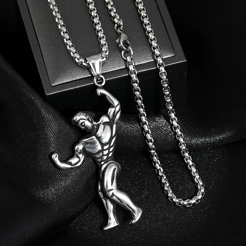 New Products Japan and South Korea Fitness Muscle Men Pendant Titanium Steel Trend Cool Necklace Sports Fitness Chain Jewelry
New Products Japan and South Korea Fitness Muscle Men Pendant Titanium Steel Trend Cool Necklace Sports Fitness Chain Jewelry