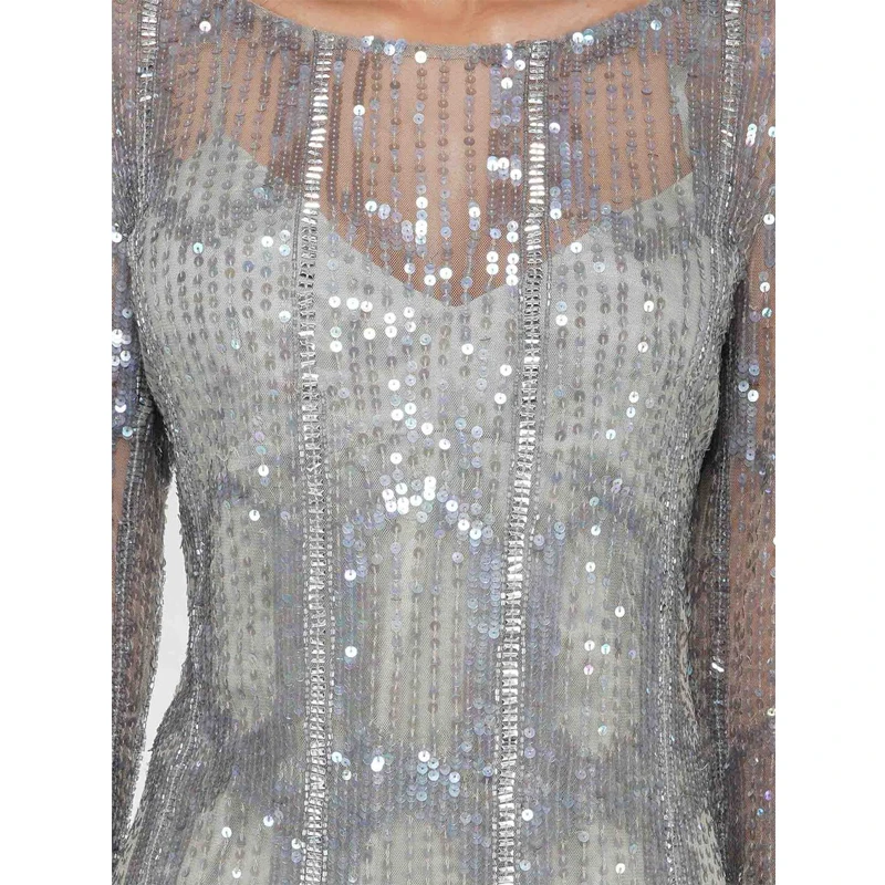 Sequined Short Jewel Sheath Silver Above Knee Party Wear Dresses for Women Long Sleeves Two Piece Sexy 2021 New Evening Gown
Sequined Short Jewel Sheath Silver Above Knee Party Wear Dresses for Women Long Sleeves Two Piece Sexy 2021 New Evening Gown