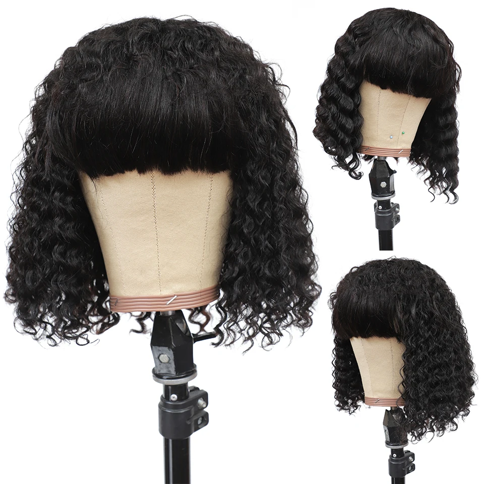 Deep Wave Bob Wigs With Bang Peruvian Remy Hair Machine Made Wig Human Hair Wig For Women Natural Hair Wig MYLOCKME
Deep Wave Bob Wigs With Bang Peruvian Remy Hair Machine Made Wig Human Hair Wig For Women Natural Hair Wig MYLOCKME