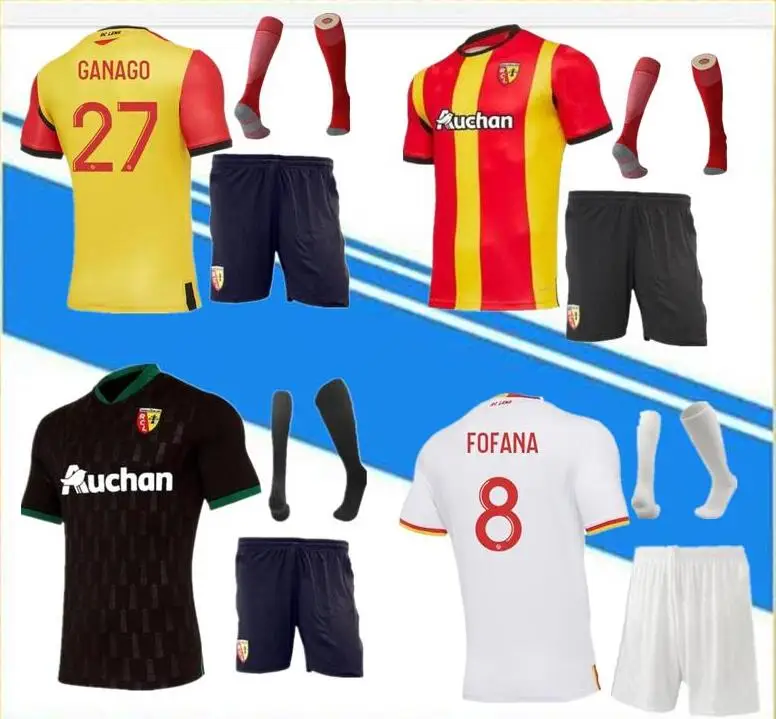

2020 2021 RC Lens away soccer jerseys Gradit strong Cahuzac Perez RC Lens soccer jersey Camisa de futebol men football Shirt