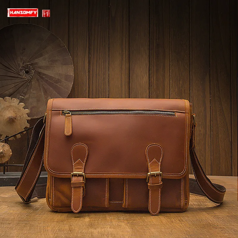 Handmade 2022 new leather retro men's bag crazy horse leather shoulder messenger bag fashion top layer cowhide bags
Handmade 2022 new leather retro men's bag crazy horse leather shoulder messenger bag fashion top layer cowhide bags
