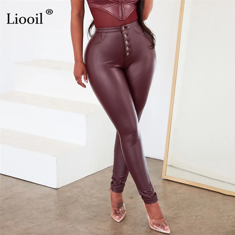 Liooil Faux PU Leather High Waist Pencil Pants Women Black Slacks 2021 Streetwear Button Up Sexy Trousers Bodycon Long Pants
Liooil Faux PU Leather High Waist Pencil Pants Women Black Slacks 2021 Streetwear Button Up Sexy Trousers Bodycon Long Pants