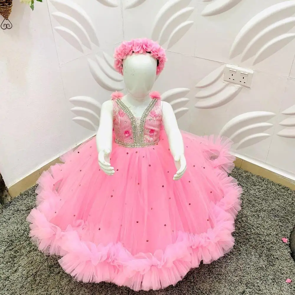 Customized Pink Ball Gown Baby Girls Dresses Beading Flowers Kids Clothes Little Princess Birthday Party Gown Size 1-14Y
Customized Pink Ball Gown Baby Girls Dresses Beading Flowers Kids Clothes Little Princess Birthday Party Gown Size 1-14Y
