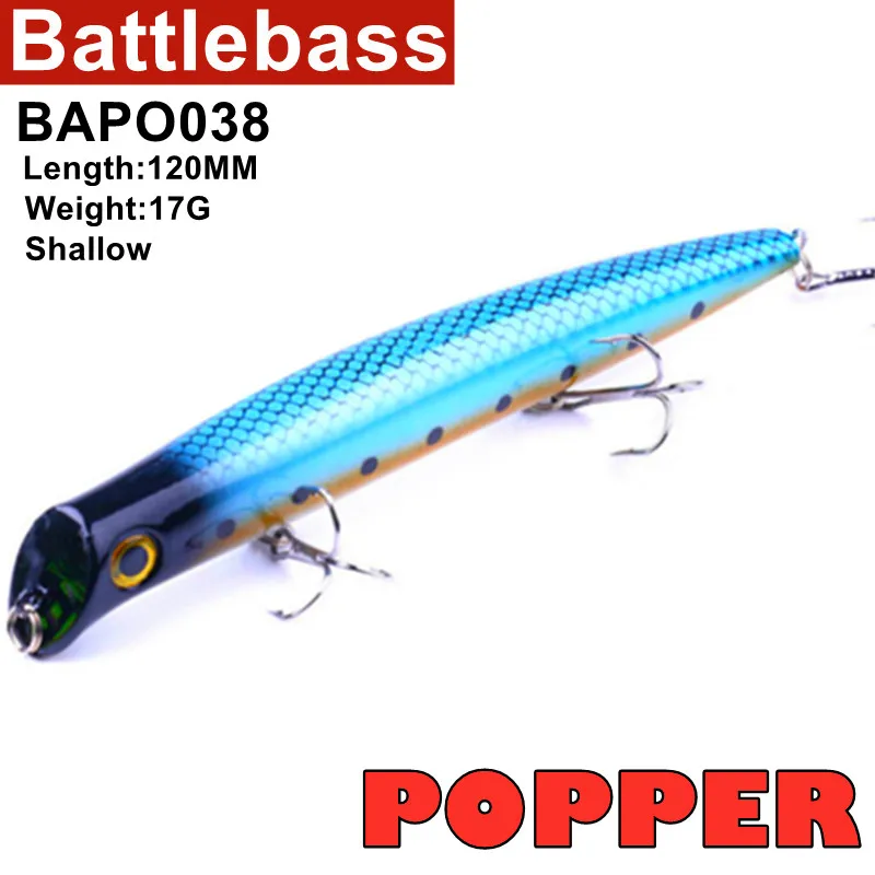 BATTLEBASS 2021 NEW 1pc Popper Fishing Lure 12cm 16g isca artificial hard bait 3D Eyes wobblers pesca fishing tackle
BATTLEBASS 2021 NEW 1pc Popper Fishing Lure 12cm 16g isca artificial hard bait 3D Eyes wobblers pesca fishing tackle